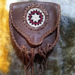 Beaded Leather Belt Clip Pouch Bag NEW mens gift